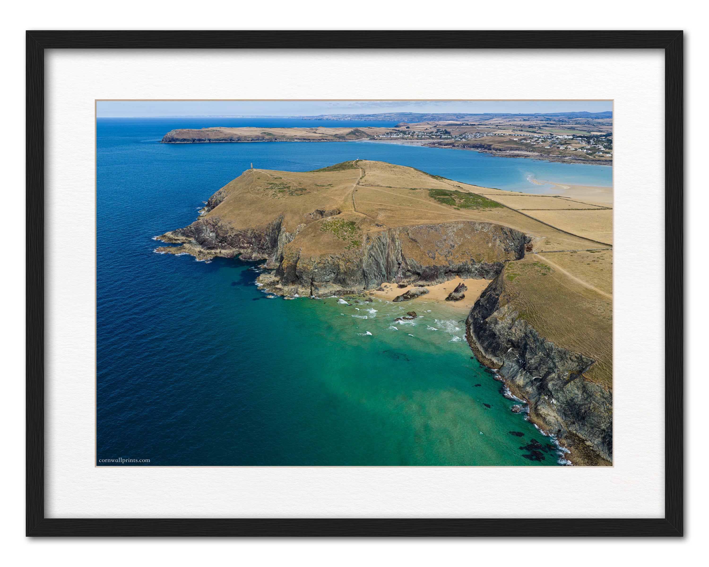 Butterhole Beach — Summer View to Polzeath framed print