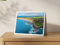 Premium A5 greeting card showing Constantine Reef and the sweep of Constantine Bay beside deep blue Atlantic water