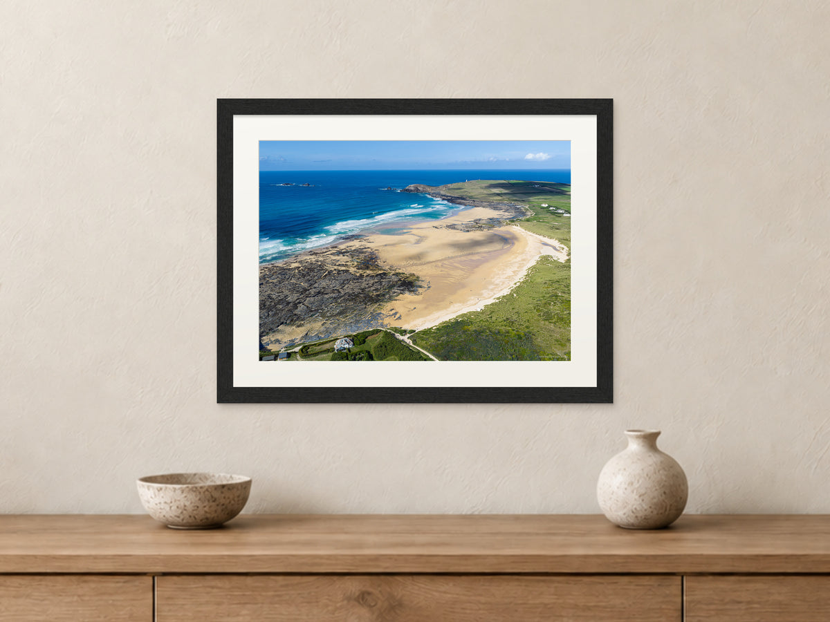 Constantine & Booby’s Bay — Spring Tide and Offshore Swell — A3 framed, 22mm black stained frame and 35mm mount. Closer product view.