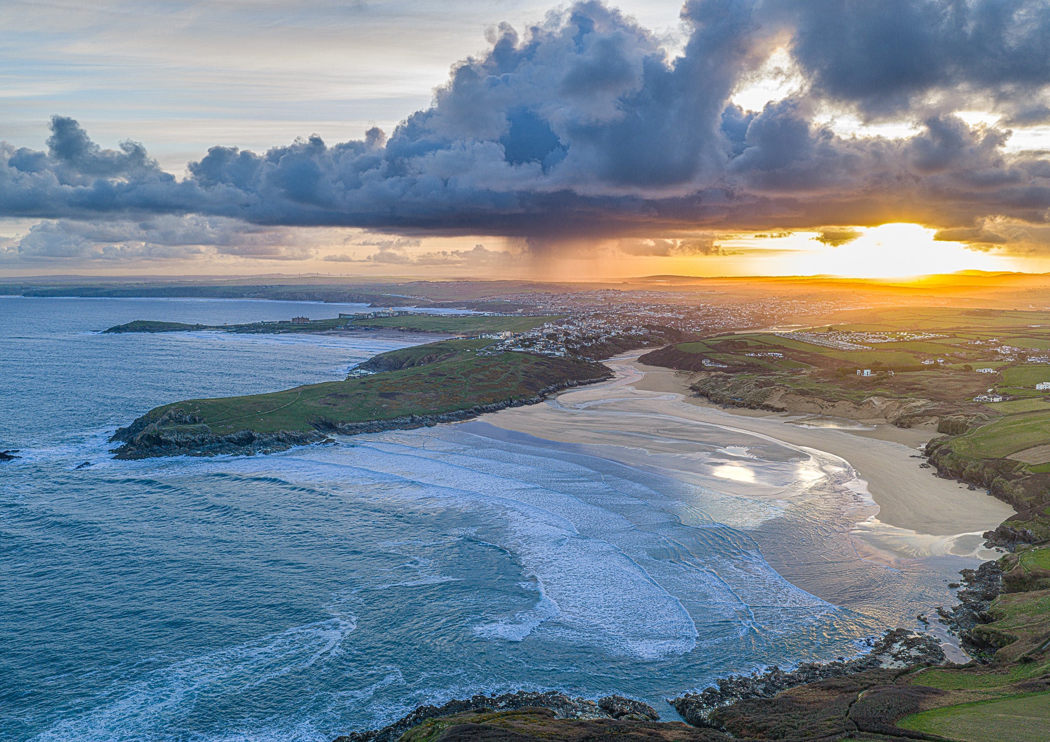 Crantock Bay — Looking North to Newquay’s Beaches