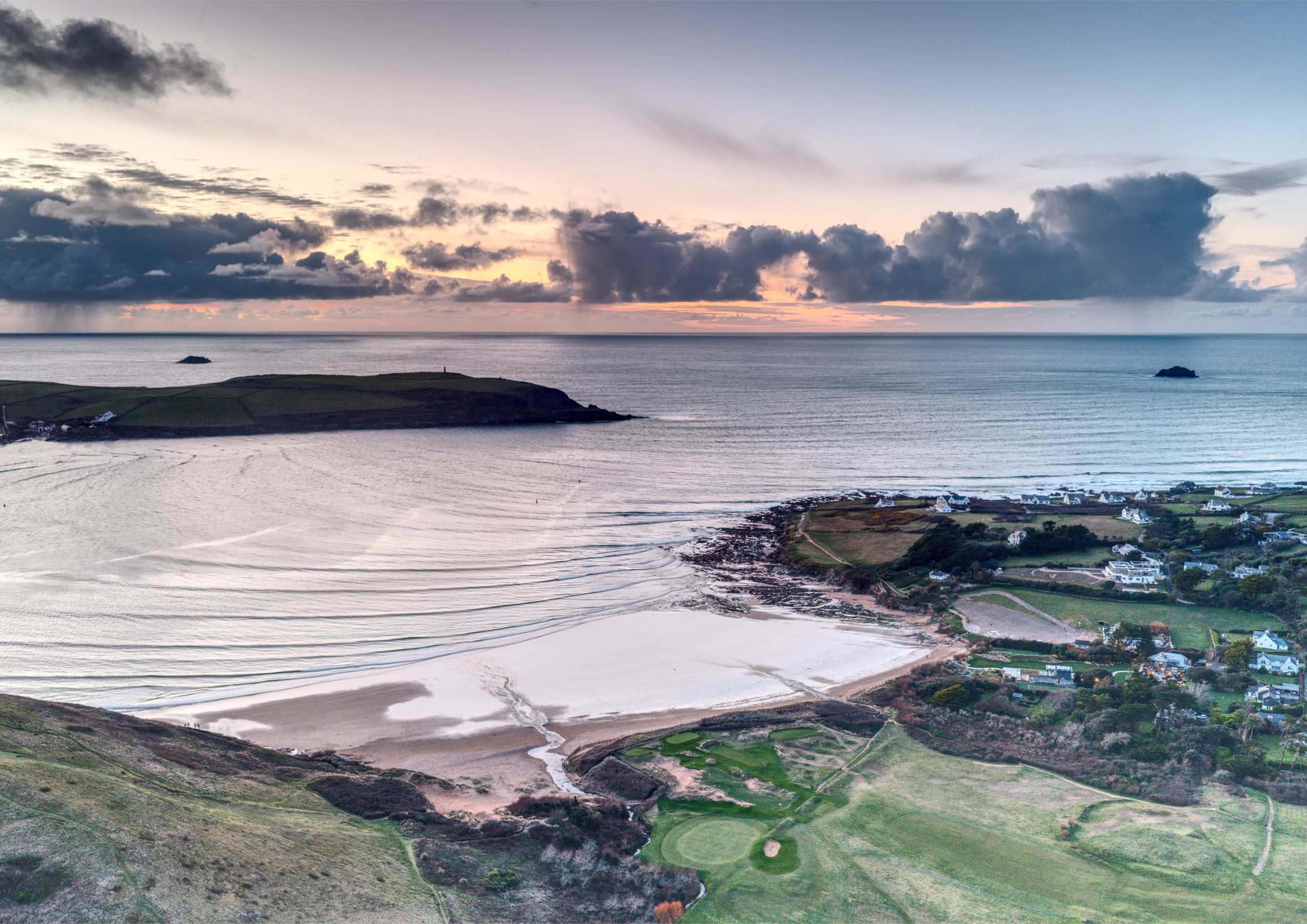 Daymer Bay to Stepper Point — Atlantic Rain Clouds at Sunset