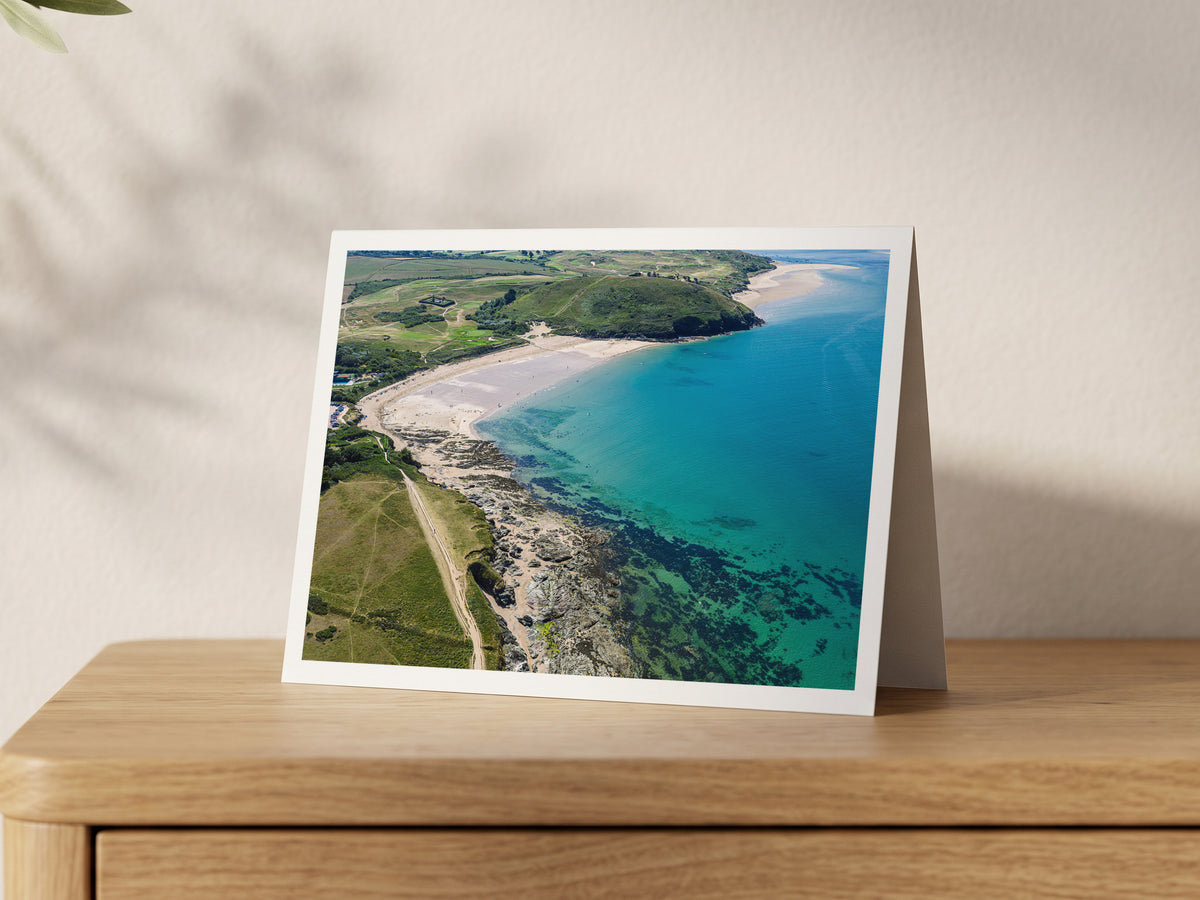 Daymer Bay and Brea Hill A5 greeting card