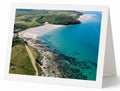 Premium A5 greeting card showing Daymer Bay, Brea Hill and clear summer water