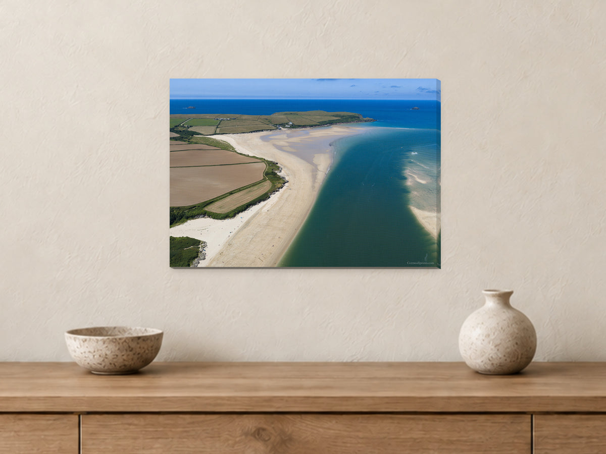 Harbour Cove & Hawker’s Cove — Low Tide on the Camel Estuary — A3 canvas, 22mm canvas with mirrored edges. Closer product view.