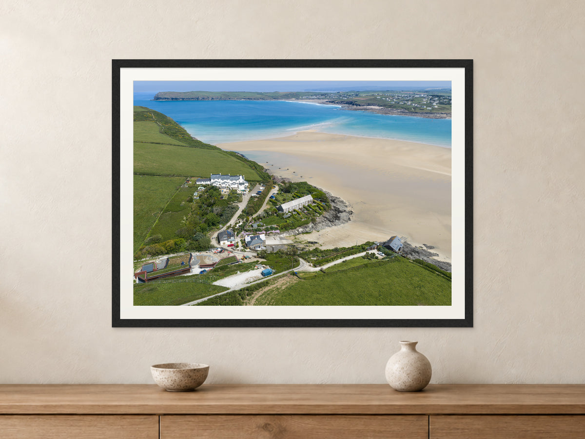 Hawker’s Cove — Low Tide Colour Across the Estuary — A1 framed, 22mm black stained frame and 35mm mount. Closer product view.