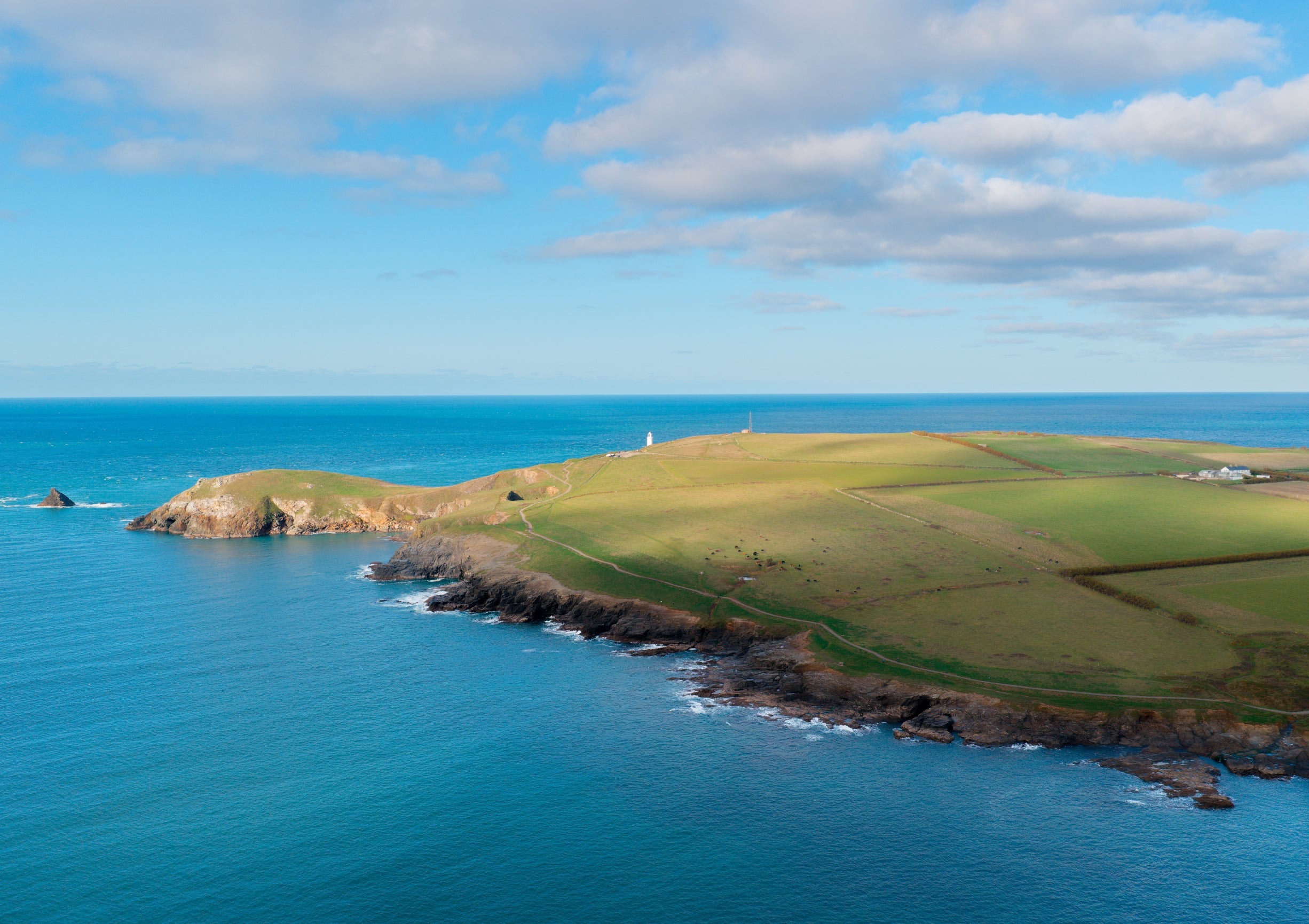 Trevose Head Lighthouse — Calm Atlantic, South View
