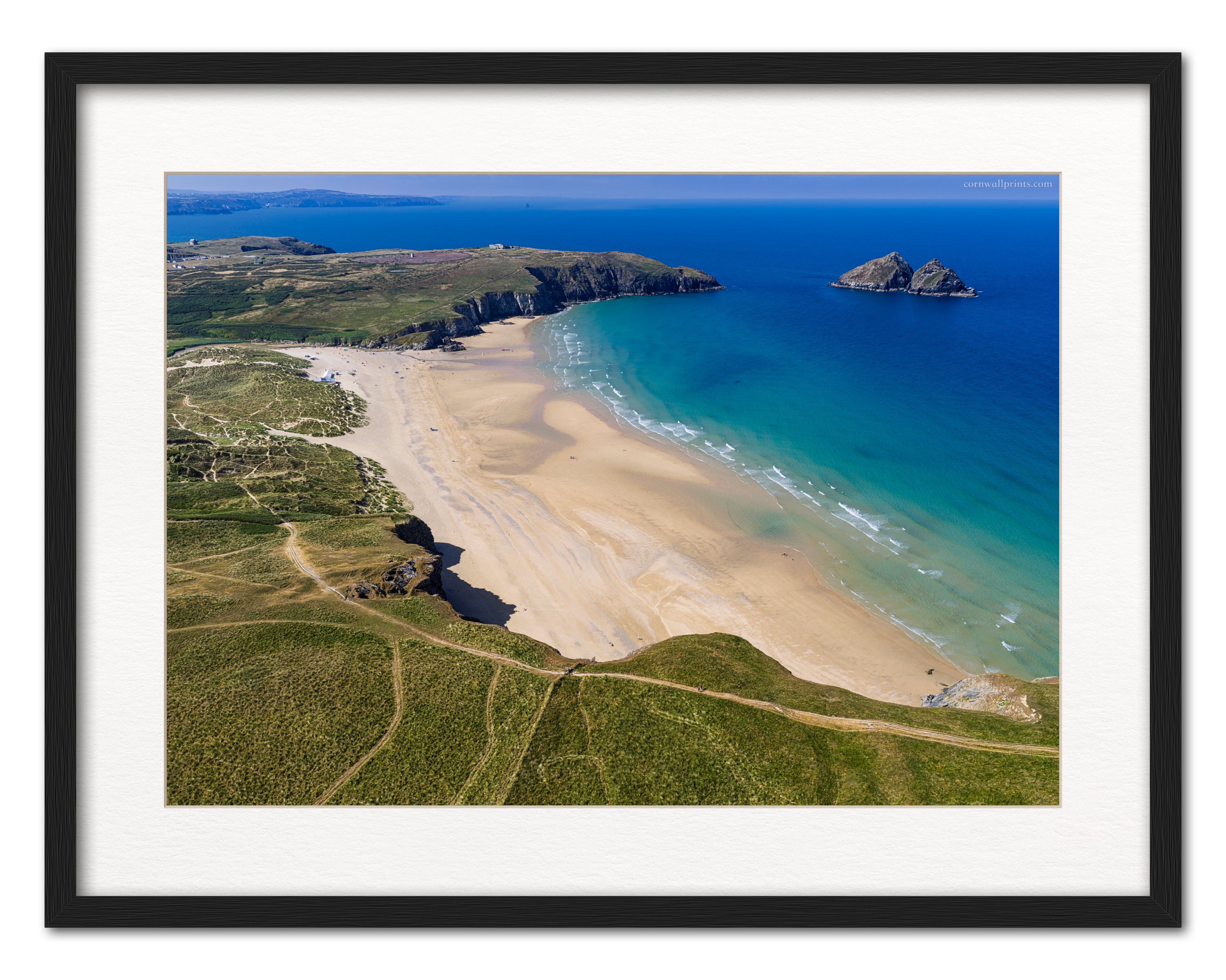 Holywell Bay — Gull Rocks and Summer Colour