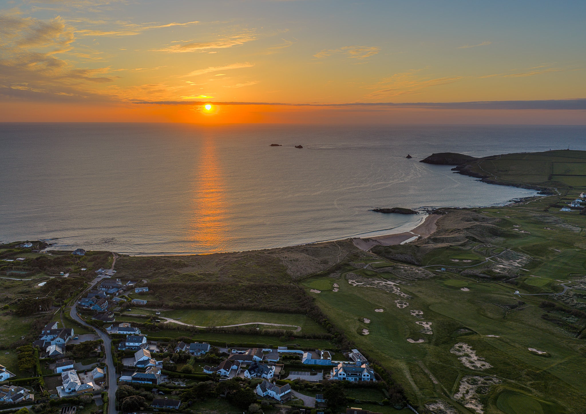 Constantine Bay — High Tide Sunset Calm