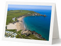 Premium A5 greeting card showing Mother Ivey’s Bay and Padstow Lifeboat Station