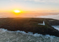 Trevose Head Lighthouse — West View in Sea Mist — centred A-series photograph, unframed print preview.