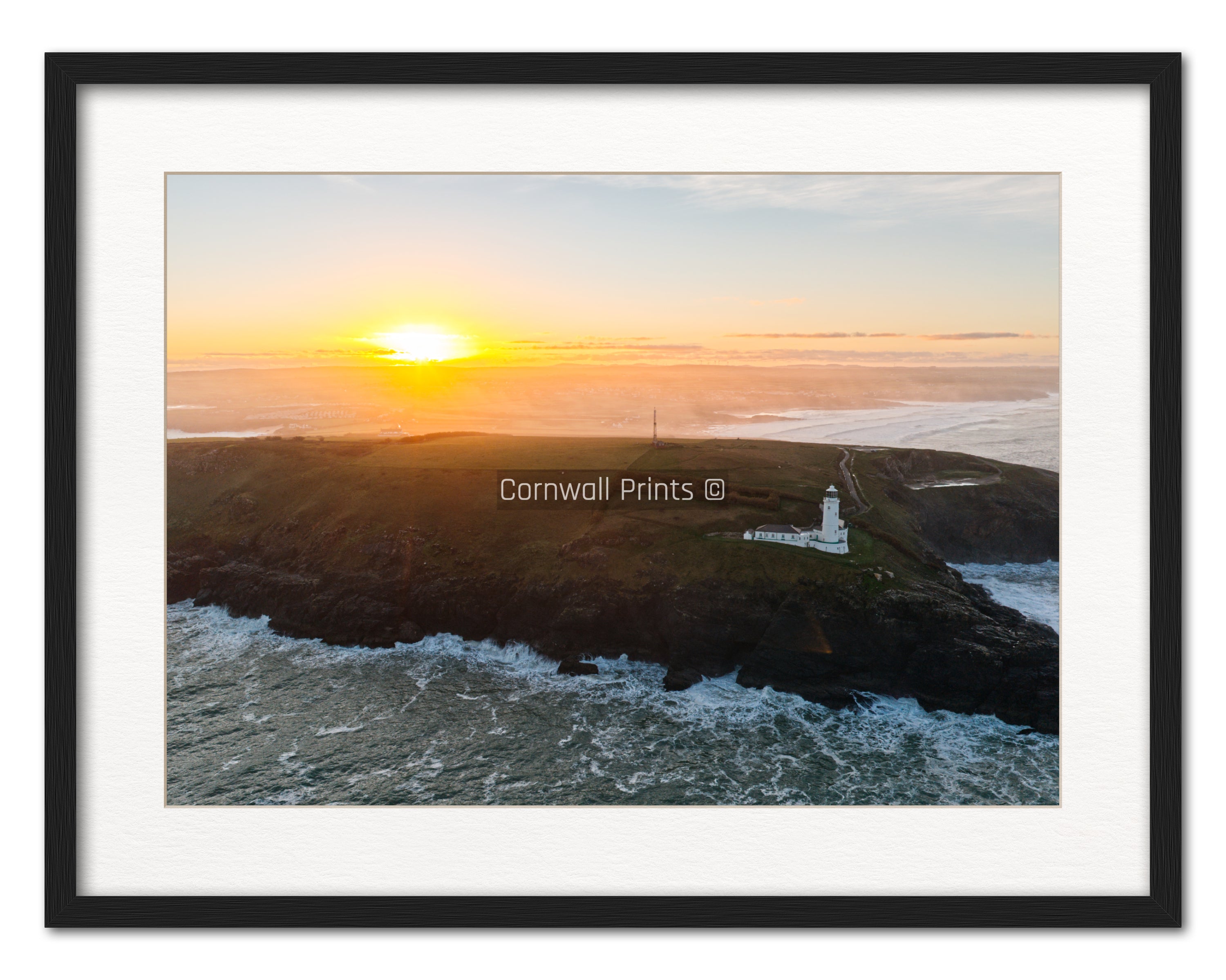 Trevose Head Lighthouse — West View in Sea Mist