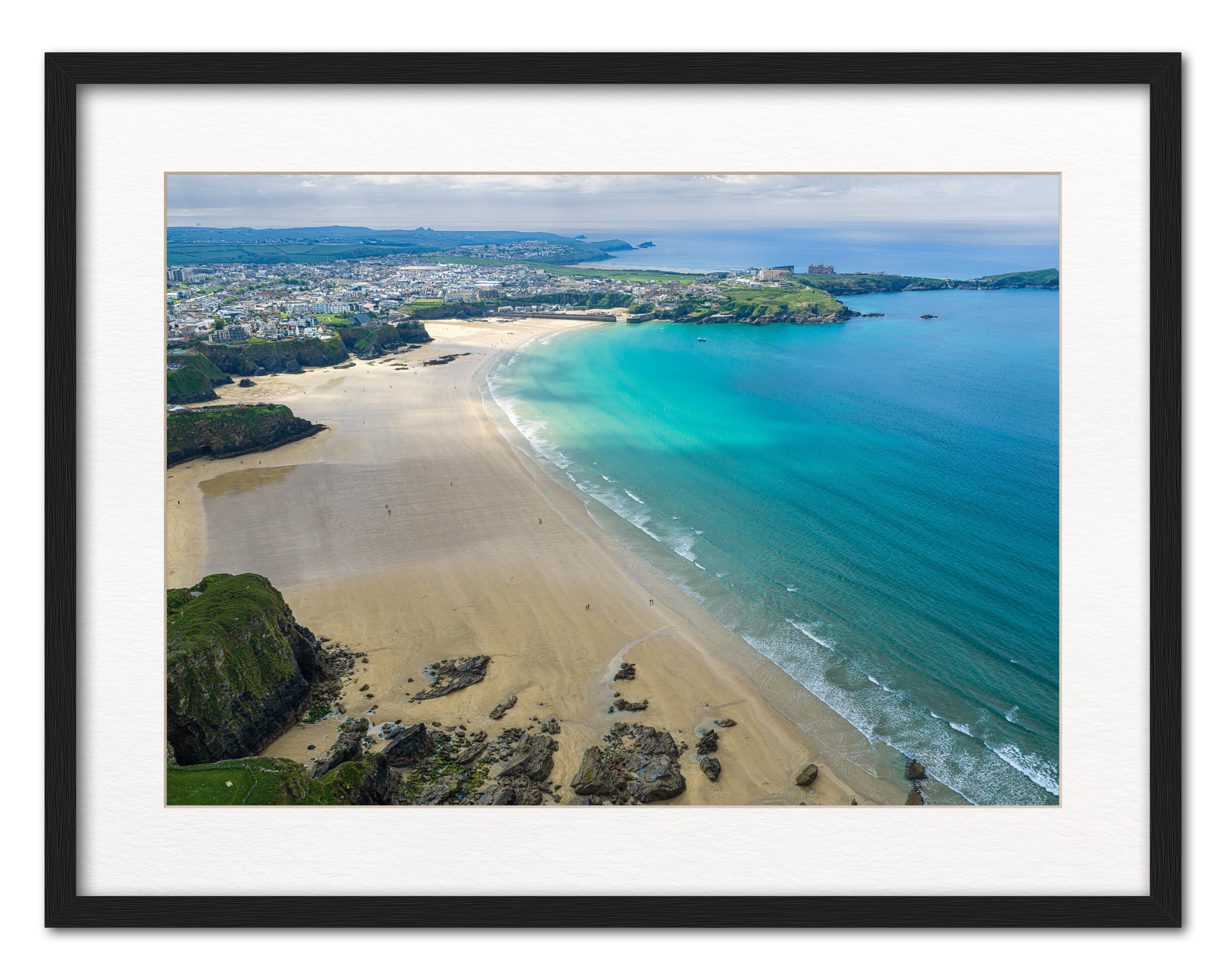 Newquay Town Beaches — Low Tide from Tolcarne