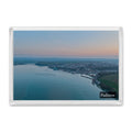 Padstow fridge magnet showing the Camel Estuary at sunset with the Camel Trail, Little Petherick Creek bridge and Padstow harbour