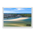 Padstow fridge magnet showing sandbanks, shallows and channels of the Camel Estuary on a falling tide with Trevose Head beyond