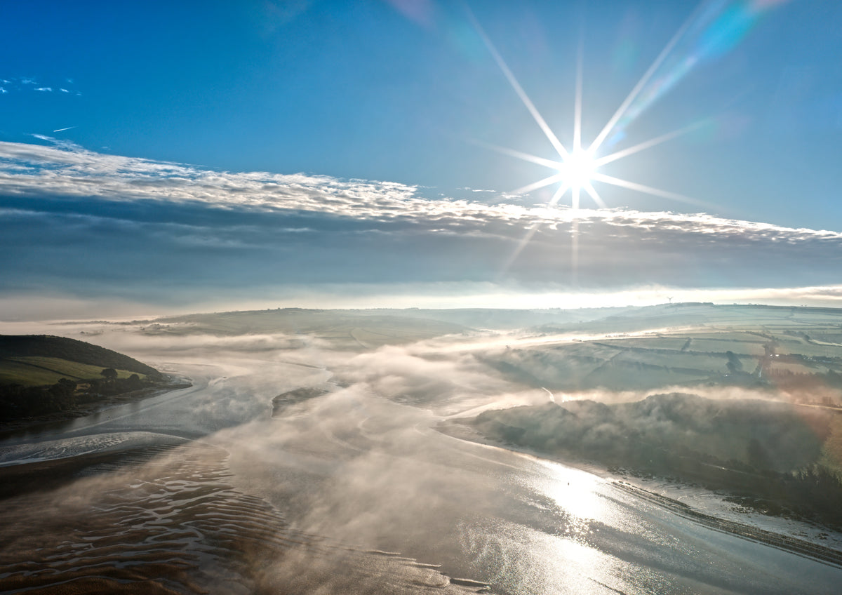 Low clouds at Camel Estuary, Padstow — centred A-series photograph, unframed print preview.