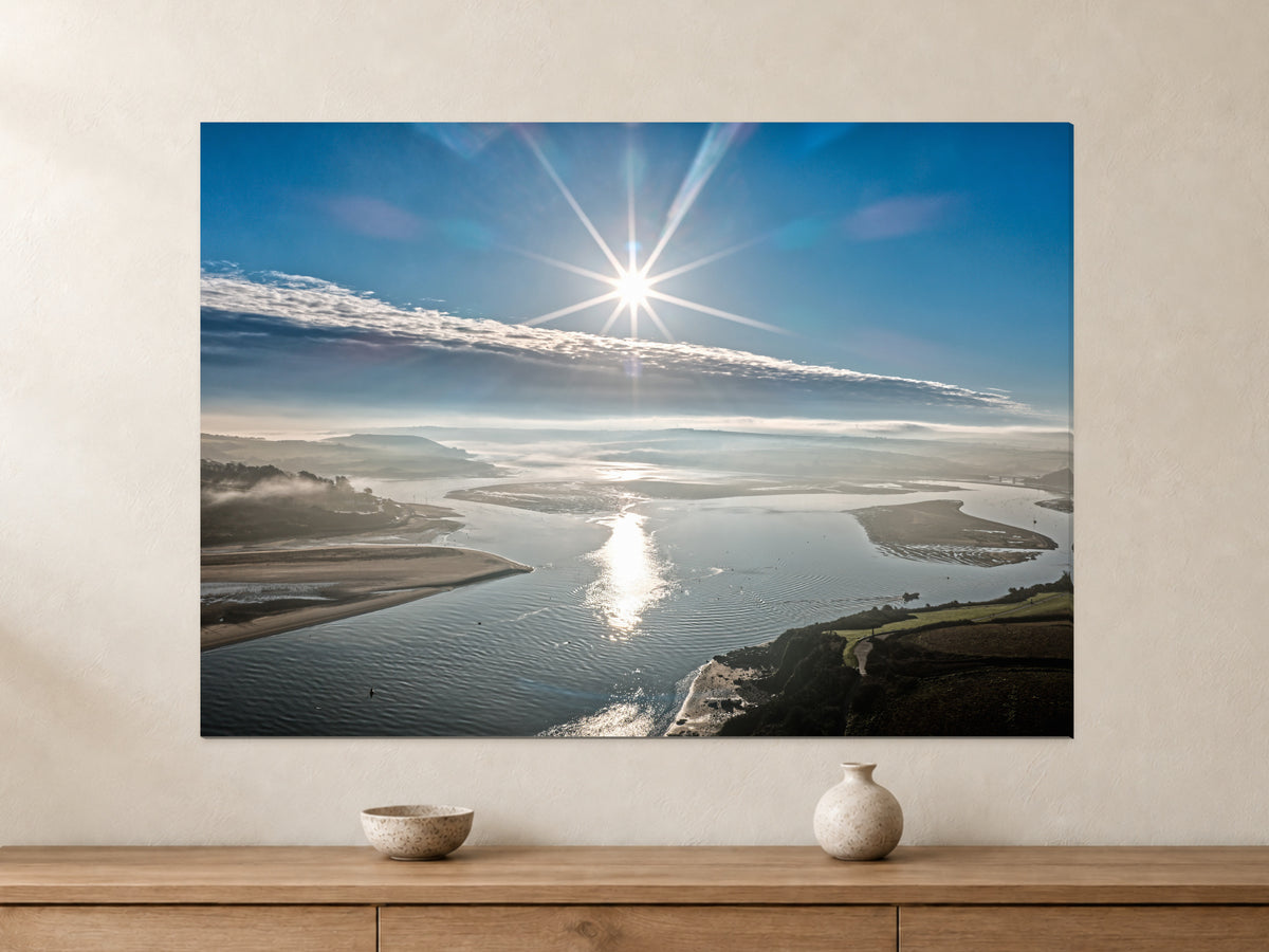 Winter Glare — Camel Estuary — A0 canvas, 22mm canvas with mirrored edges. Closer product view.