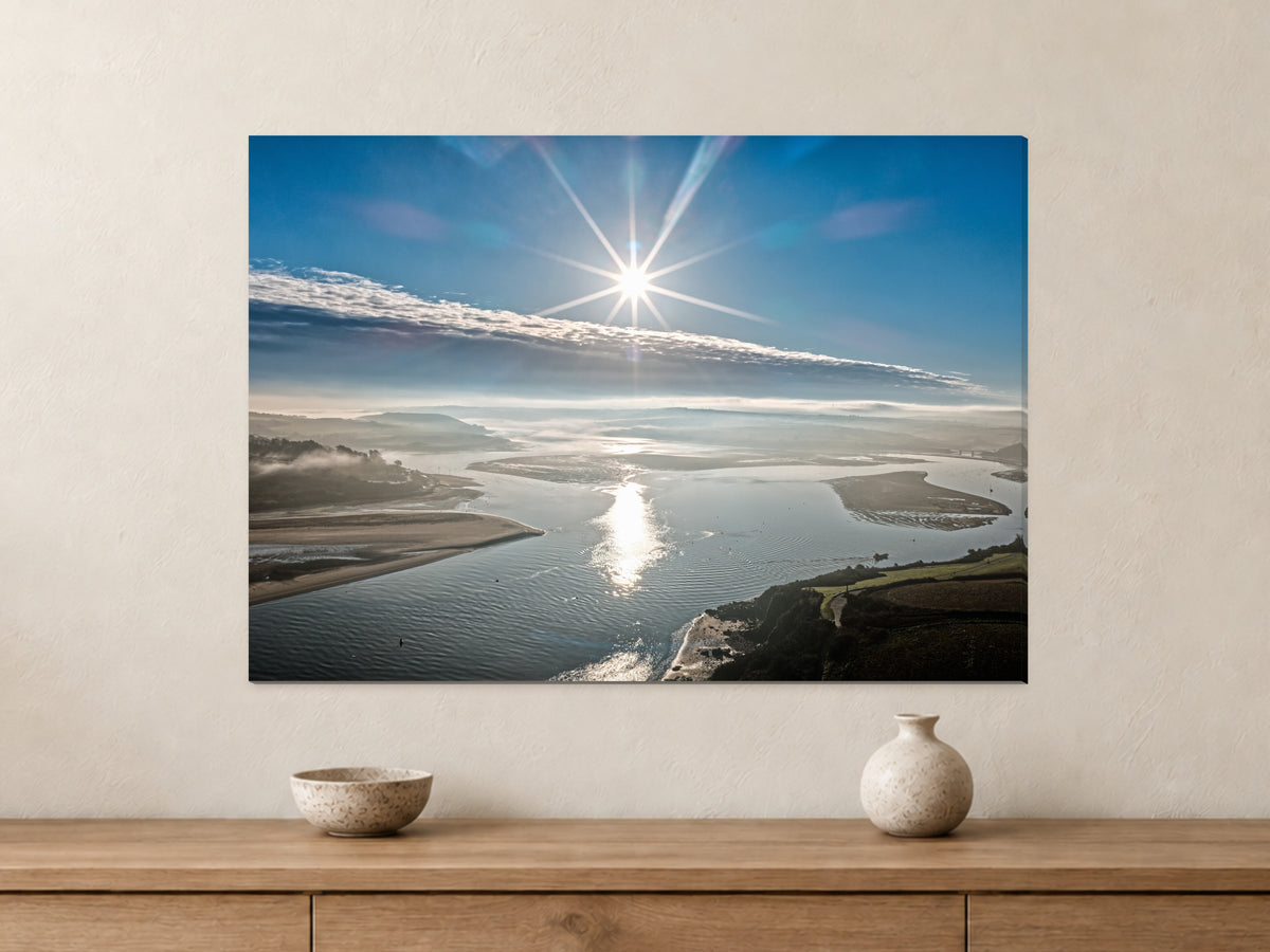 Winter Glare — Camel Estuary — A1 canvas, 22mm canvas with mirrored edges. Closer product view.