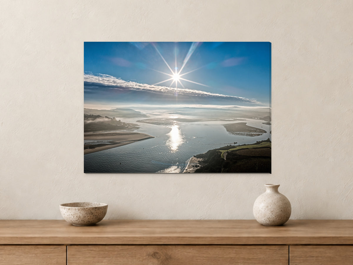 Winter Glare — Camel Estuary — A2 canvas, 22mm canvas with mirrored edges. Closer product view.