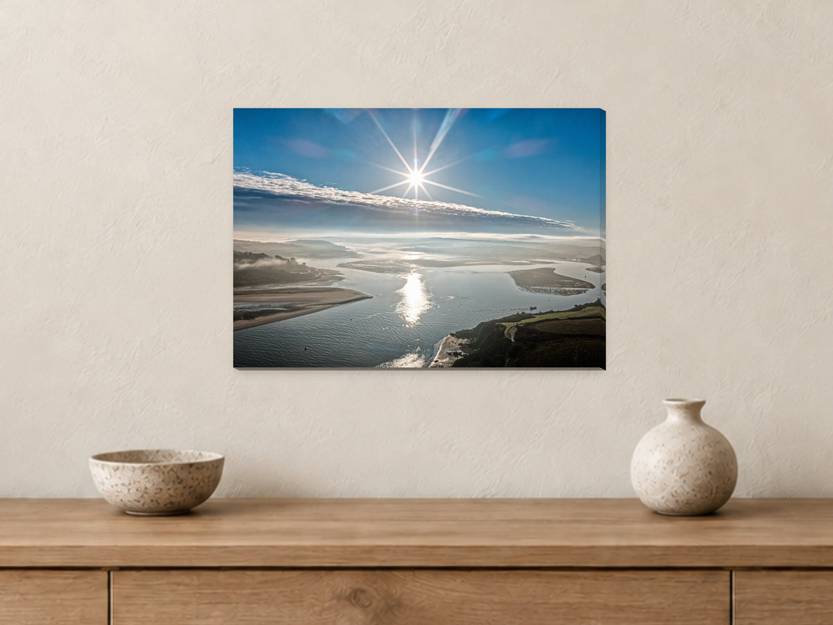 Winter Glare — Camel Estuary — A3 canvas, 22mm canvas with mirrored edges. Closer product view.