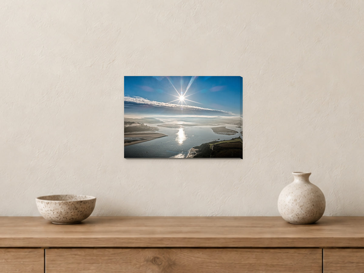 Winter Glare — Camel Estuary — A4 canvas, 22mm canvas with mirrored edges. Closer product view.