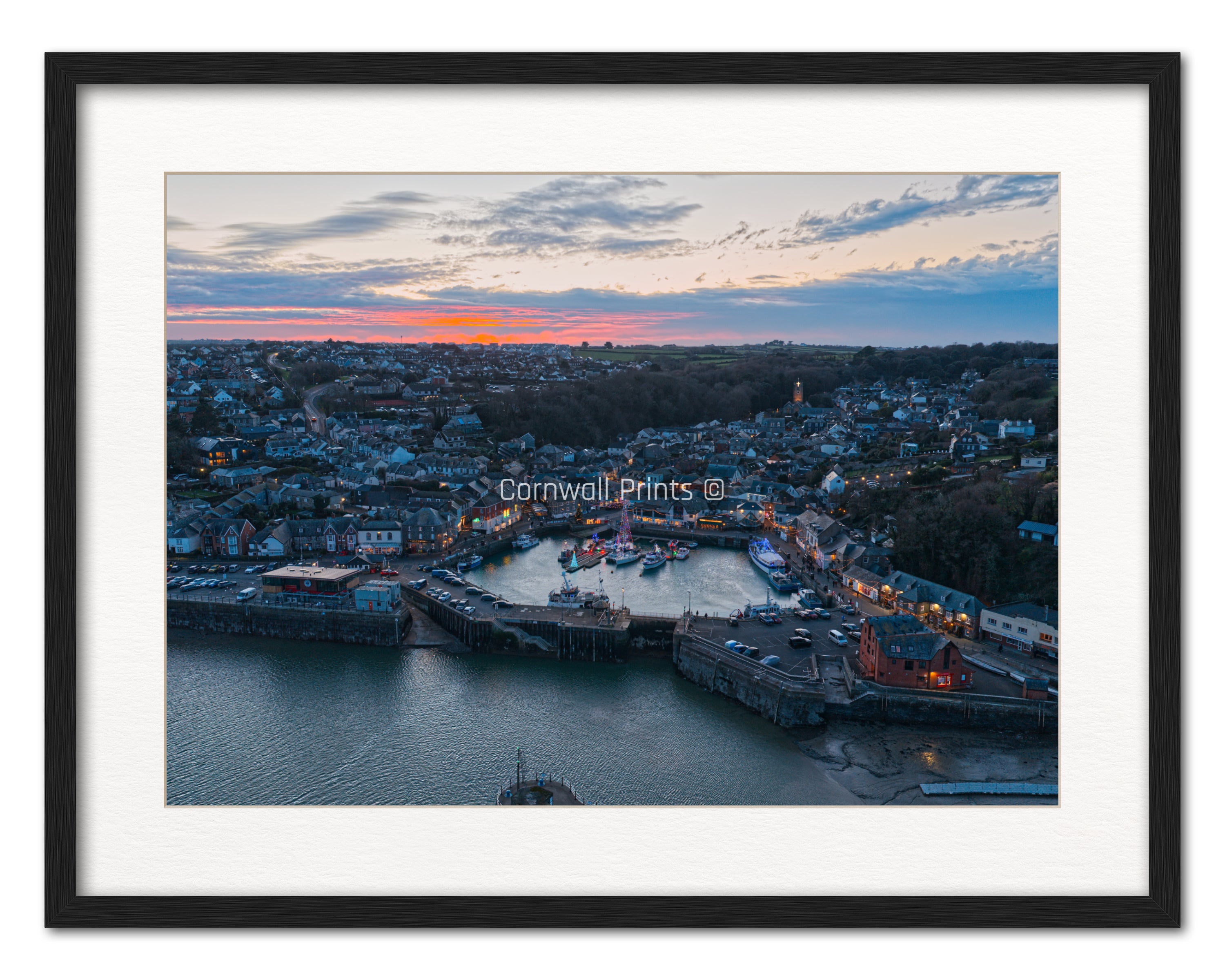 Padstow Harbour at Christmas — Head-On at Dusk