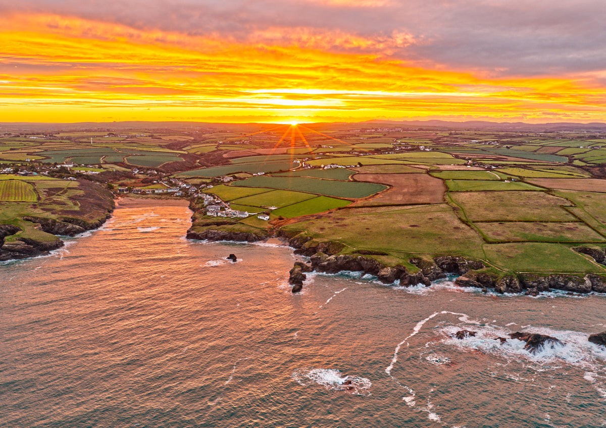 Rays at Porthcothan Bay Sunrise