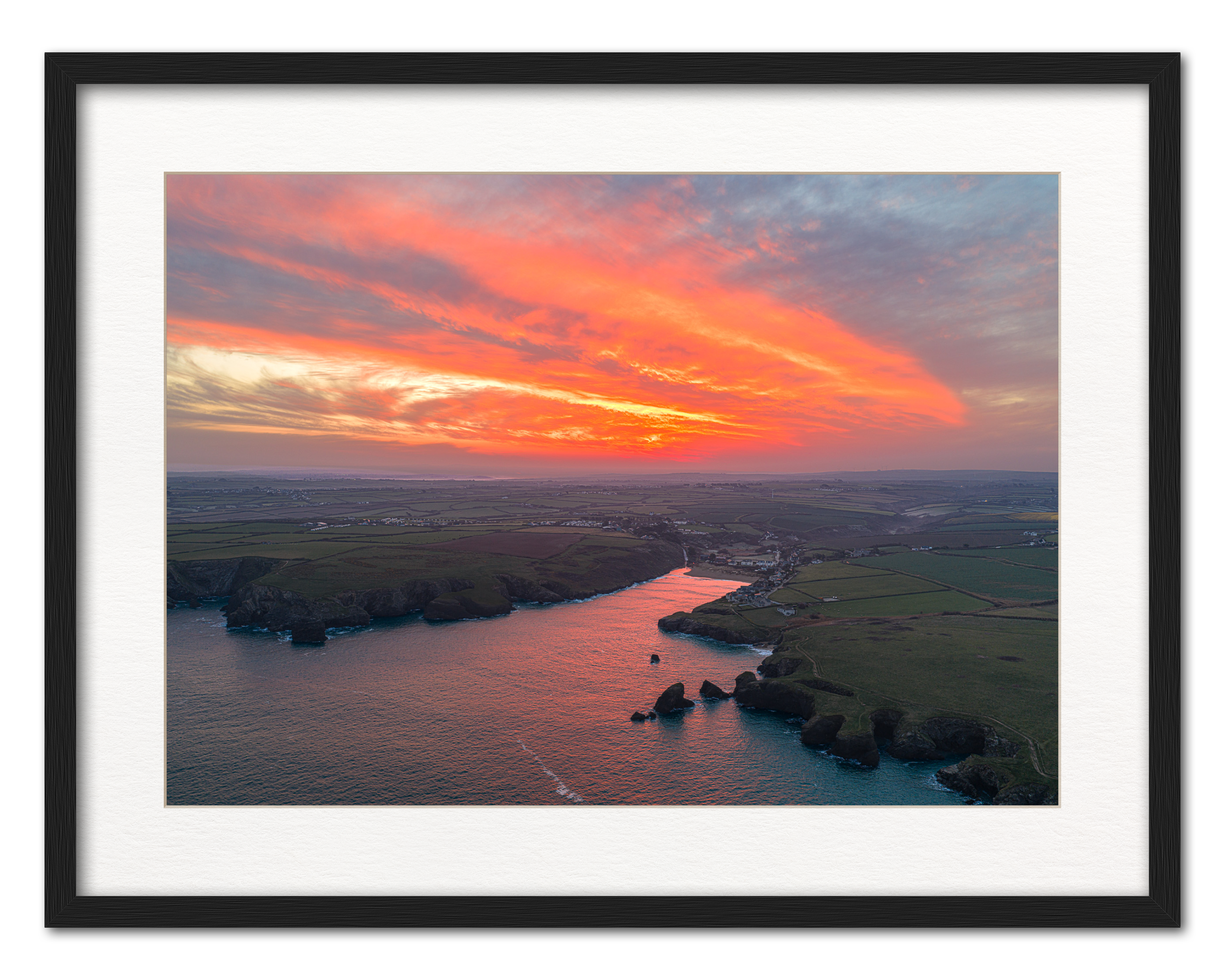 Porthcothan Bay — Inferno Sunrise Reflection