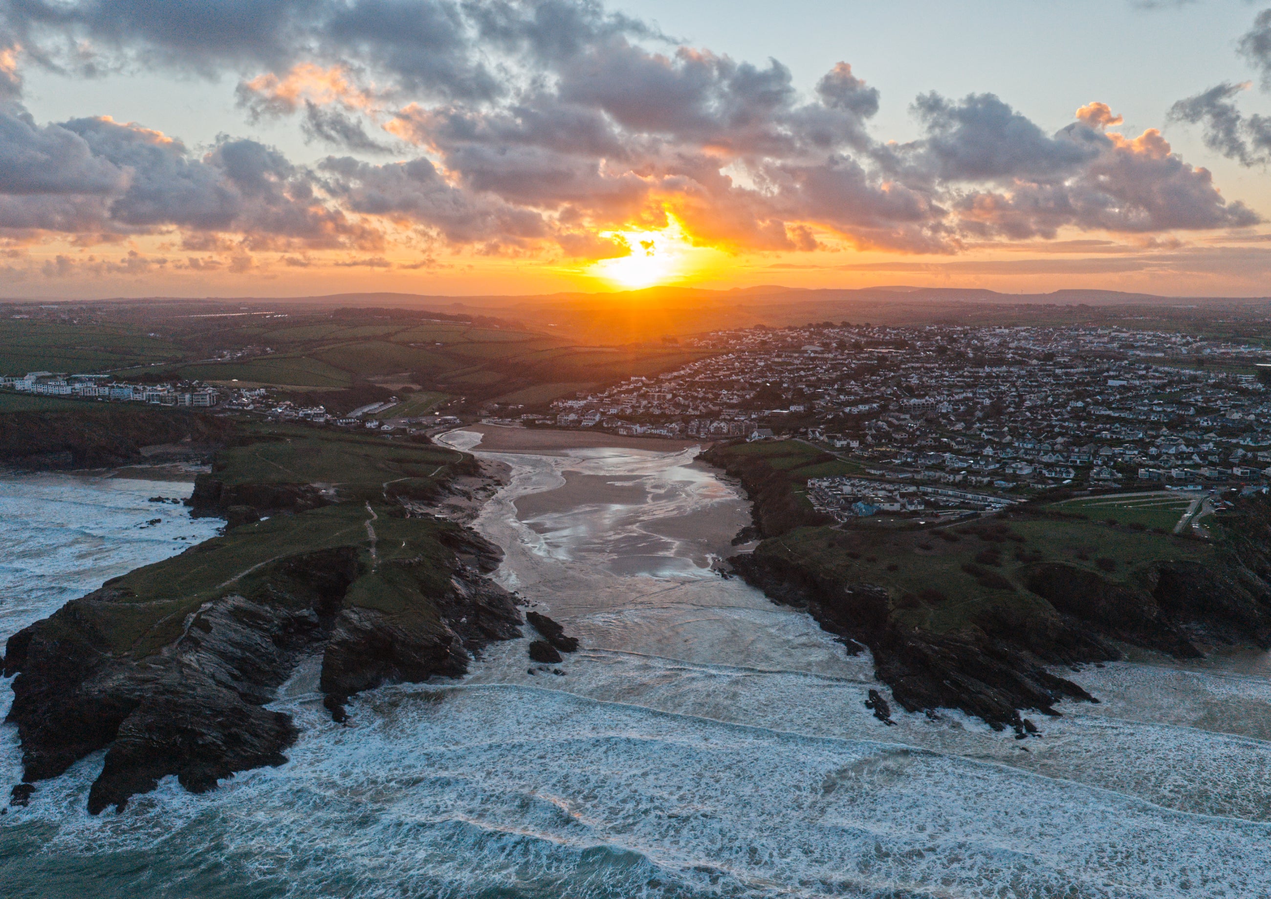 Porth Beach at Sunrise — Porth Island in Profile