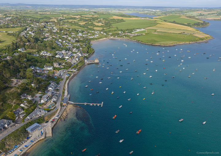 Rock — Summer on the Camel Estuary — aerial Cornwall photography print