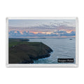 Stepper Point fridge magnet showing the headland and NCI Padstow watchtower silhouetted against a vivid sunset