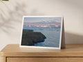 Premium A5 greeting card showing Stepper Point headland beneath sculpted sunset cloud
