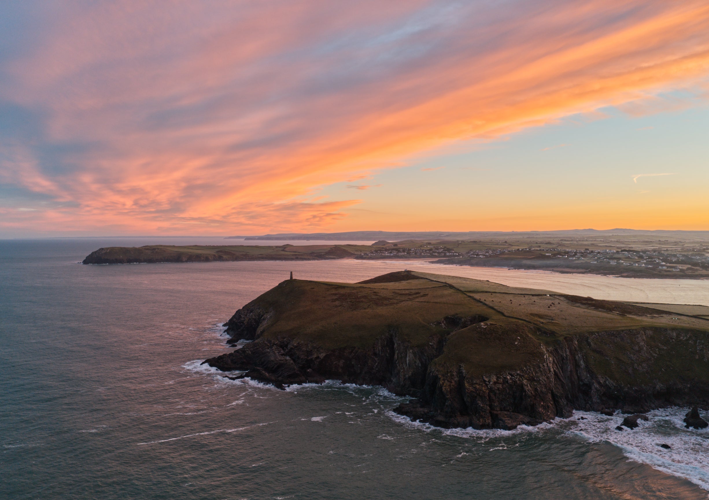 Daymark at Sunrise — Stepper Point & Pentire