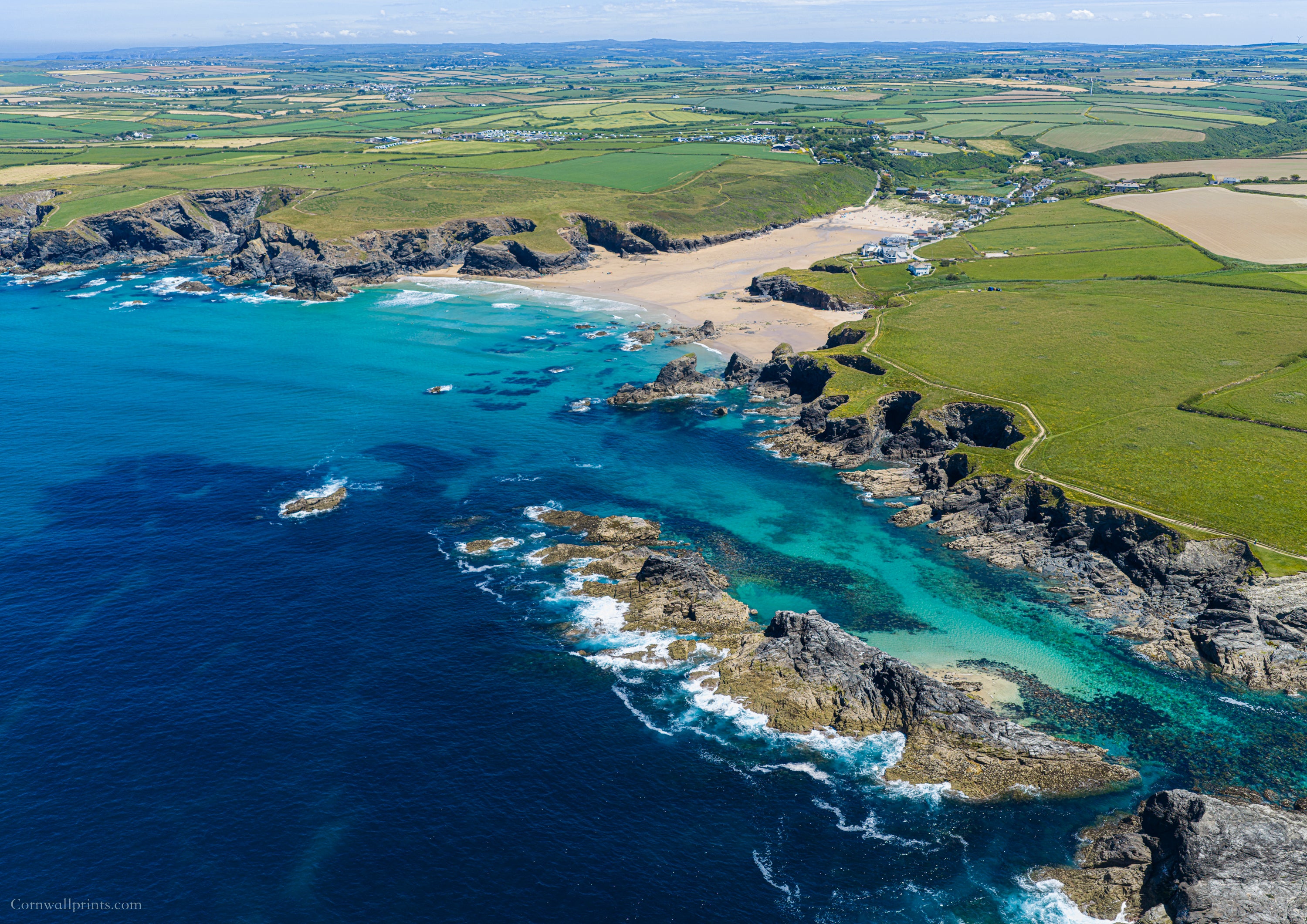 Porthcothan Bay & Trescore — Low Tide Contrast