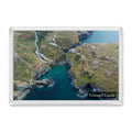 Tintagel Castle fridge magnet showing the island ruins, footbridge and sea