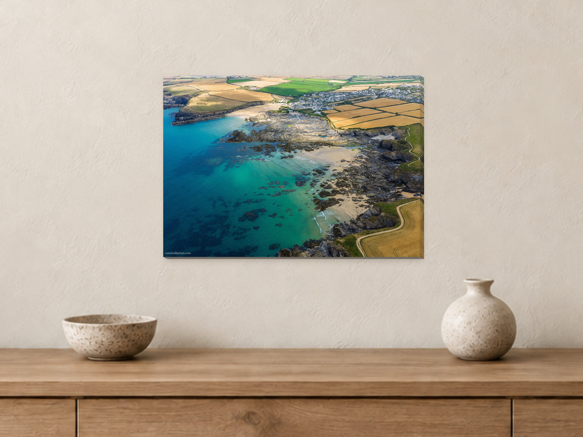 Trevone Bay coastal photograph on canvas