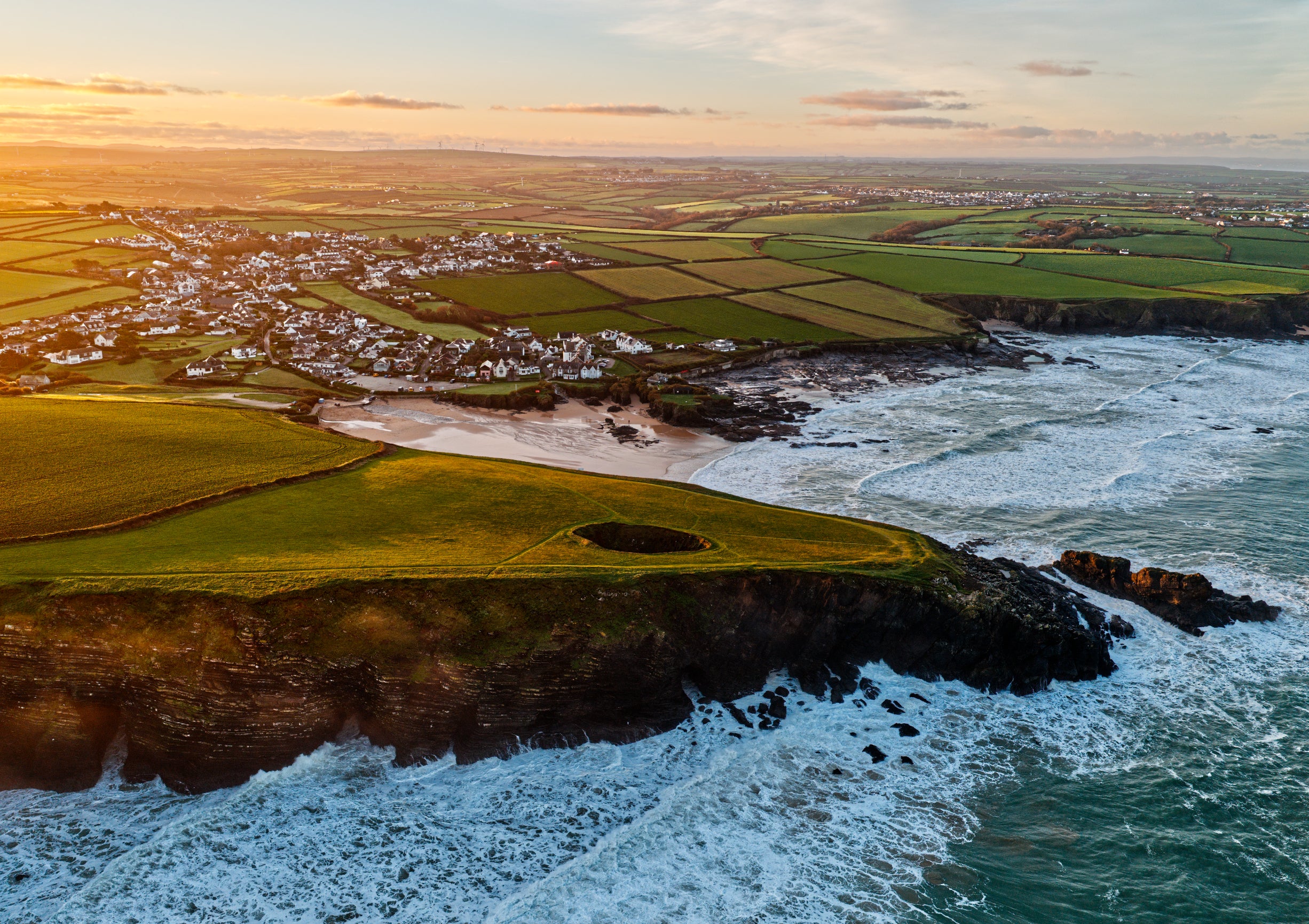 Round Hole at Sunrise — Trevone Bay