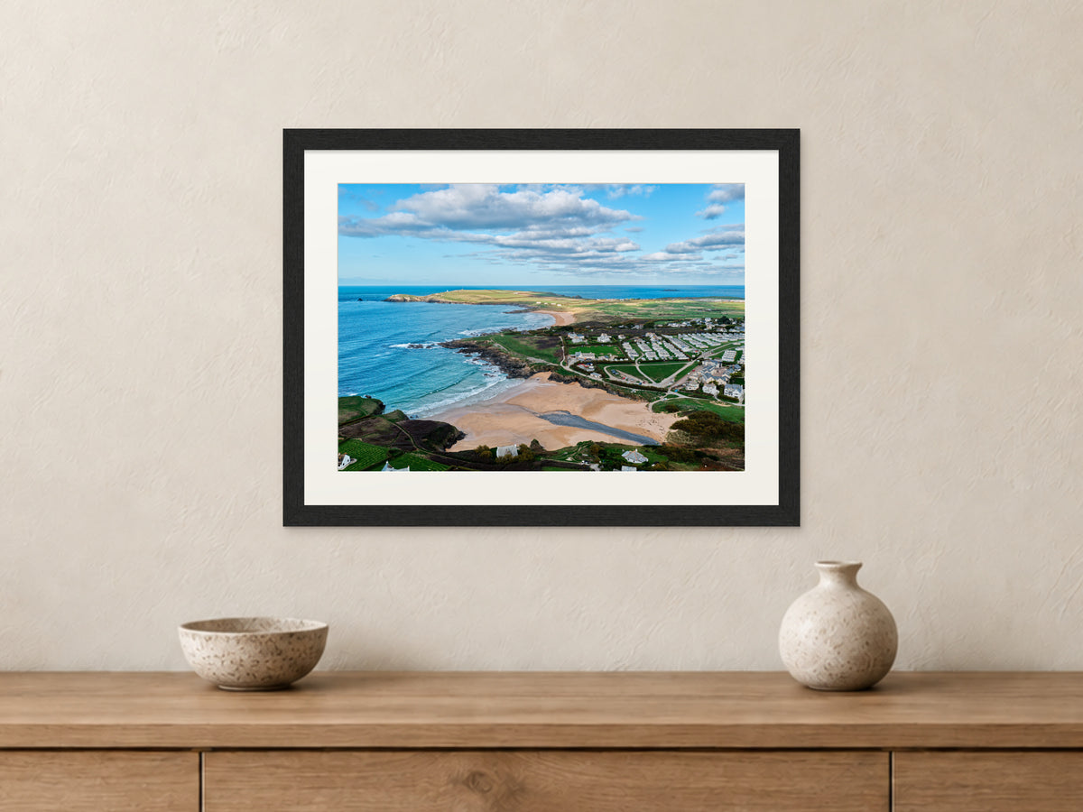 Treyarnon to Trevose — A North Coast Alignment — A3 framed, 22mm black stained frame and 35mm mount. Closer product view.
