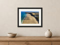 Watergate Bay — Looking North Along the Beach — A4 framed, 22mm black stained frame and 35mm mount. Closer product view.