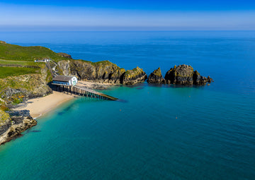 Padstow Lifeboat Station — Mother Ivey’s Bay — aerial Cornwall photography print