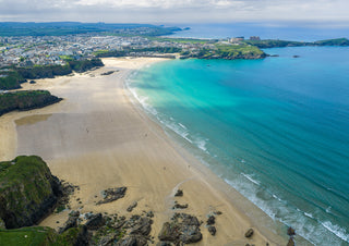Newquay Town Beaches — Low Tide from Tolcarne