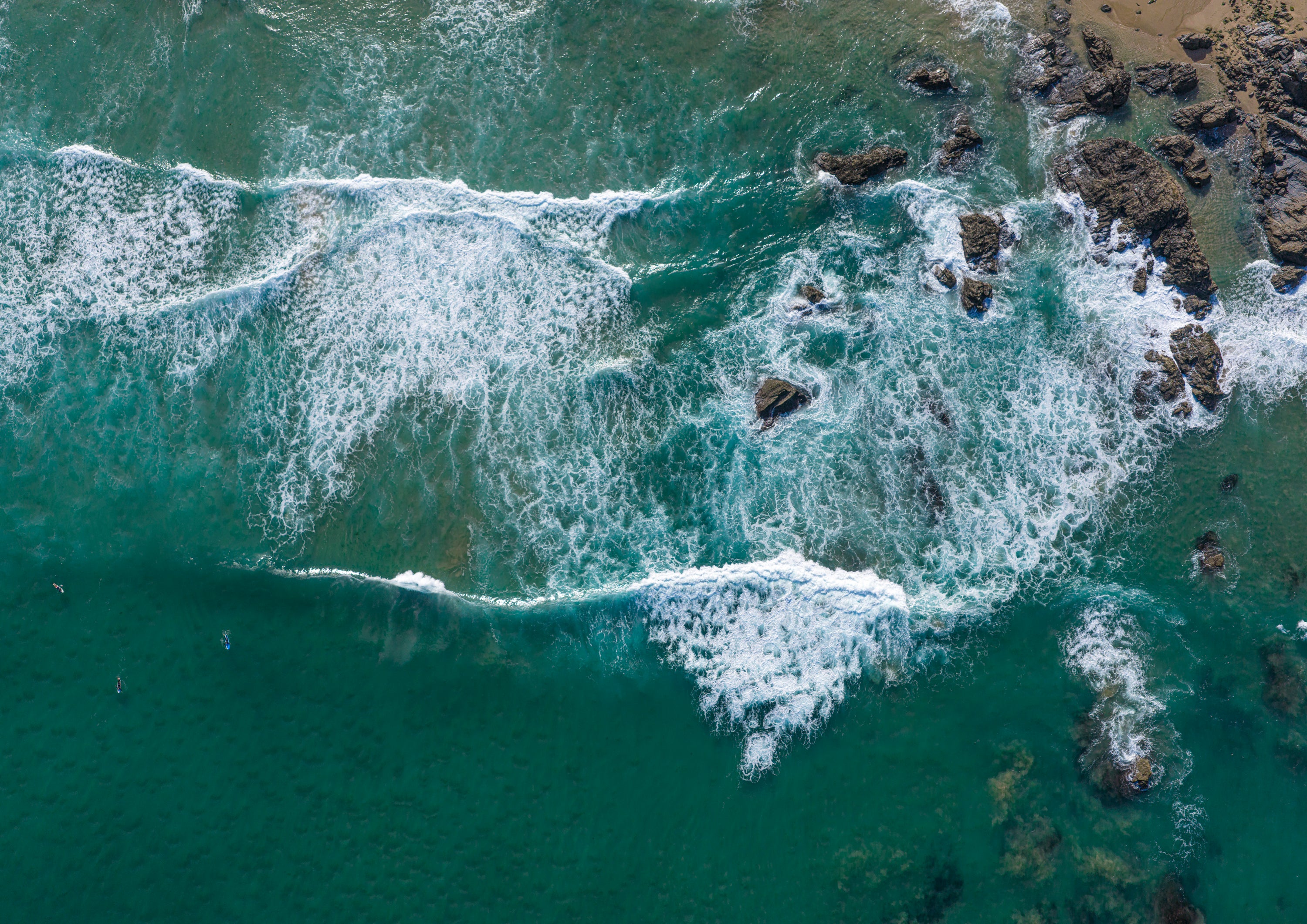 Porthcothan Bay — Three Surfers