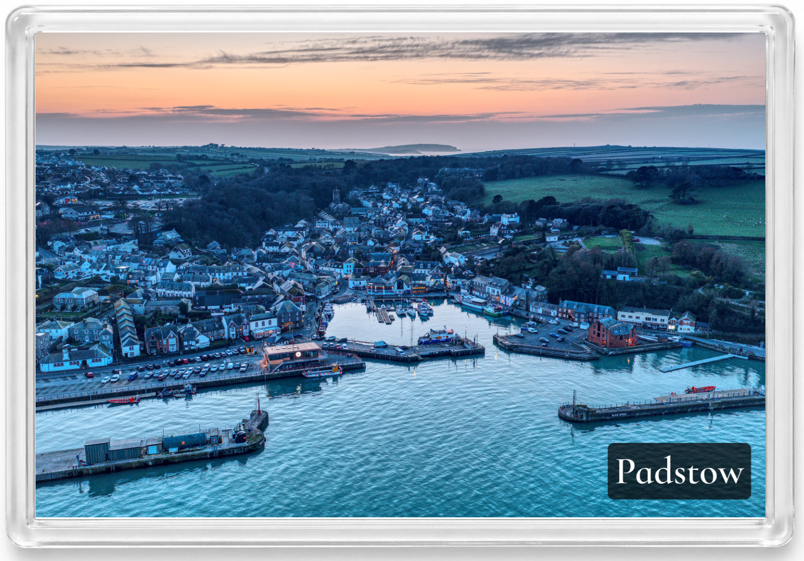 First Spring Sunset — Padstow Harbour & Trevose Head | Fridge Magnet