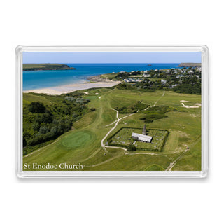 St Enodoc Church — Daymer Bay and the Atlantic | Fridge Magnet