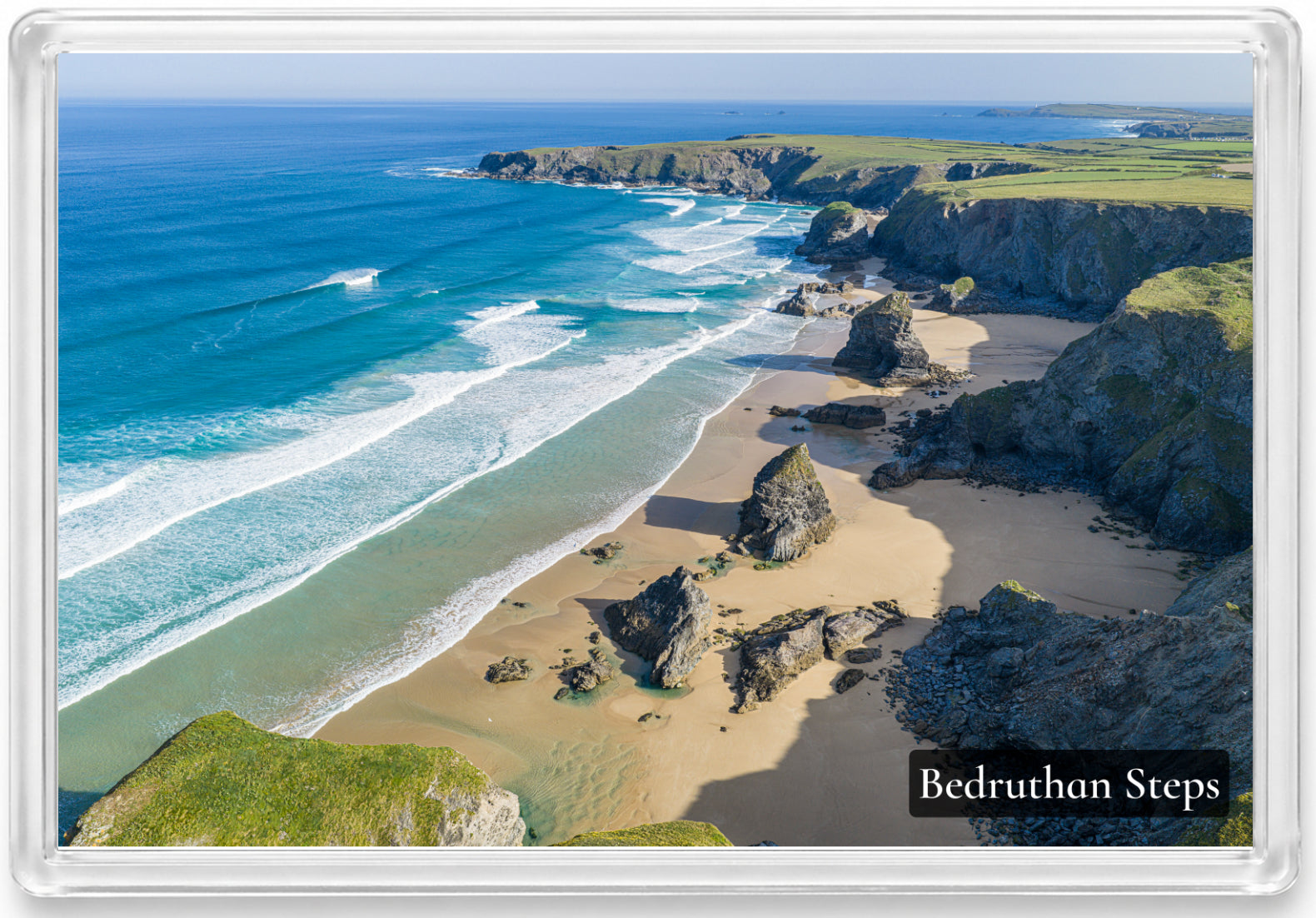 Bedruthan Steps — Low Tide to Trevose Head | Fridge Magnet