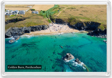 Golden Burn, Porthcothan — High Tide Summer Colour | Fridge Magnet