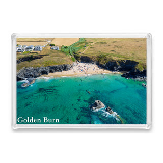 Golden Burn, Porthcothan — High Tide Summer Colour | Fridge Magnet