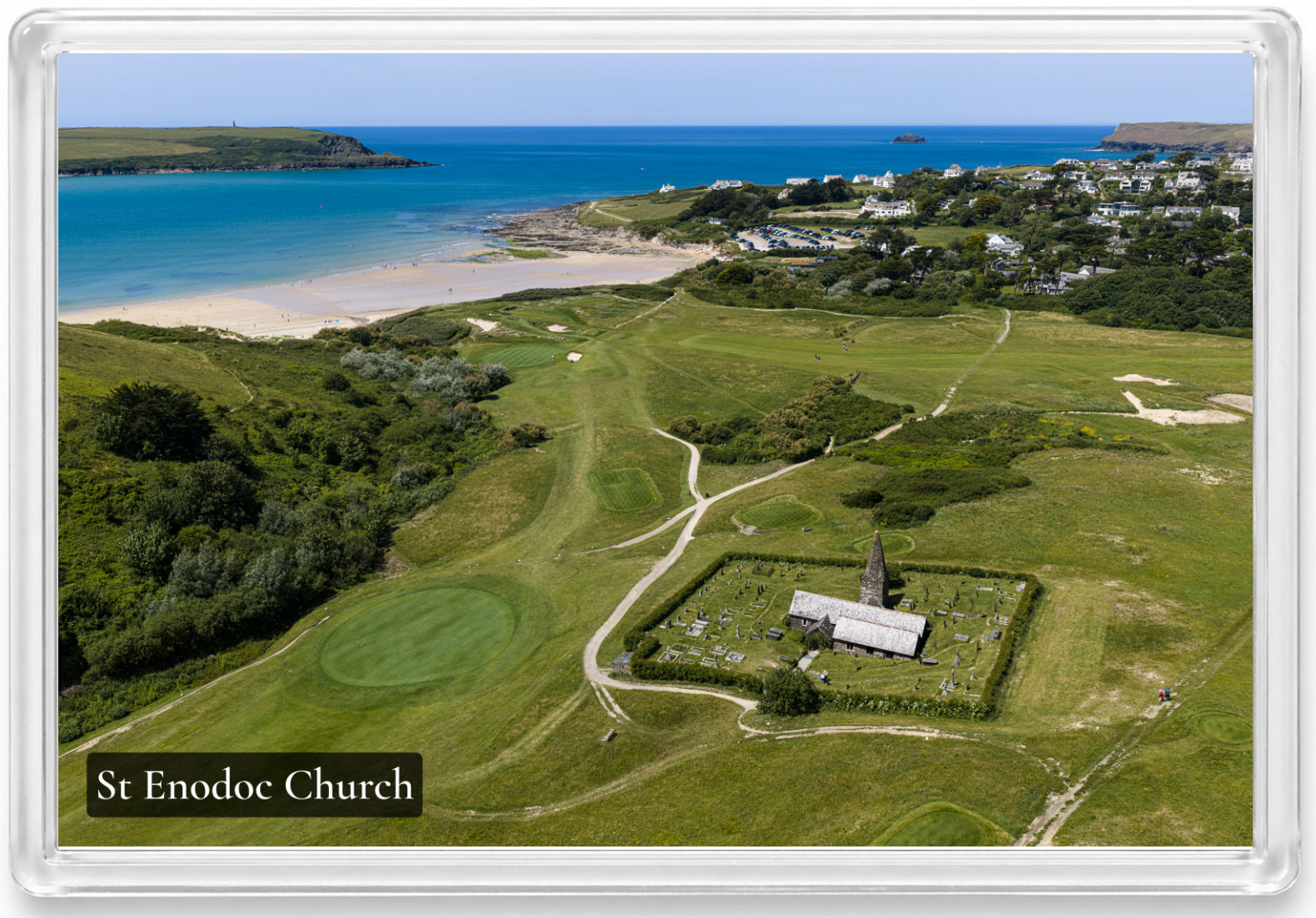 St Enodoc Church — Daymer Bay and the Atlantic | Fridge Magnet