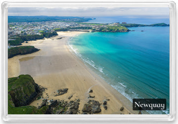 Newquay Town Beaches — Low Tide from Tolcarne | Fridge Magnet