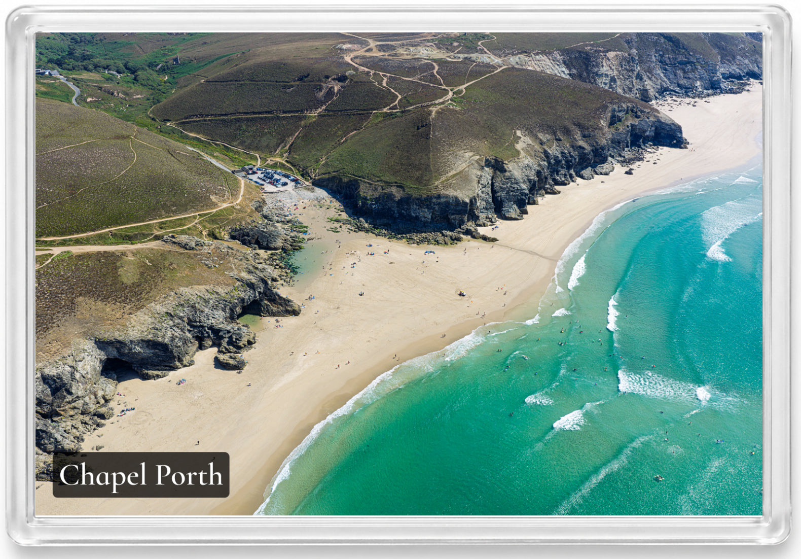 Chapel Porth — Low Tide Summer Swell | Fridge Magnet