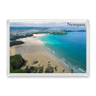 Newquay Town Beaches — Low Tide from Tolcarne | Fridge Magnet